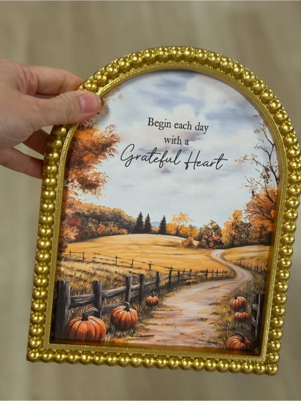 Gold Beaded Arch Framed table Art - 
